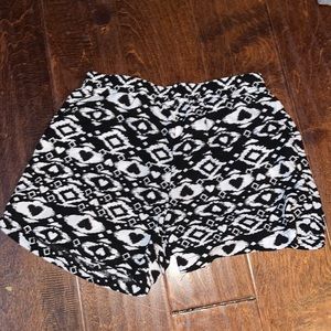 Black and white shorts